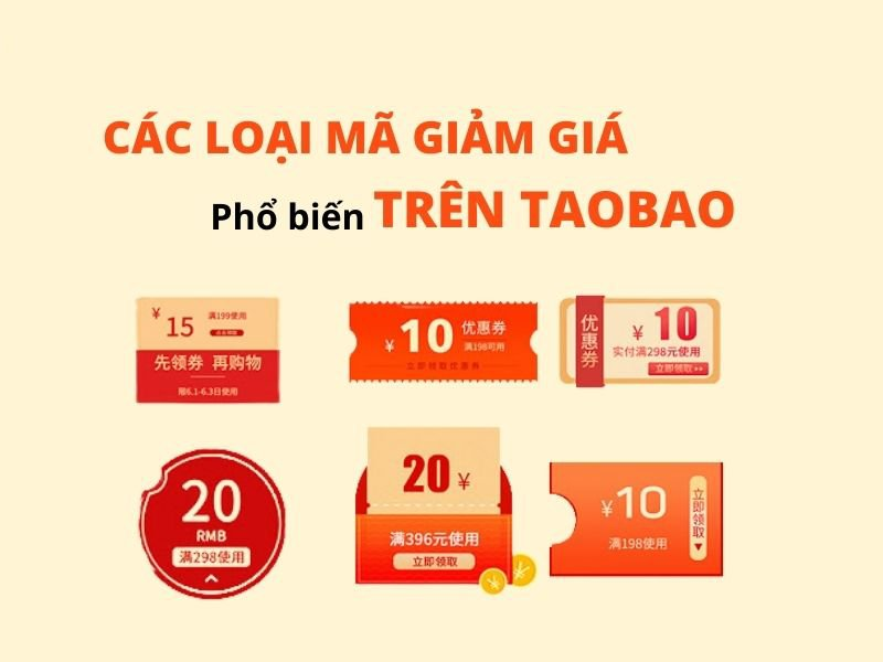 Các loại mã giảm giá và khuyến mãi khi mua hàng trên Taobao