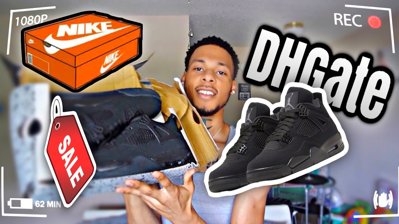 DHGATE REVIEW (JORDAN 4 RETRO BLACK CAT) !!! - YouTube