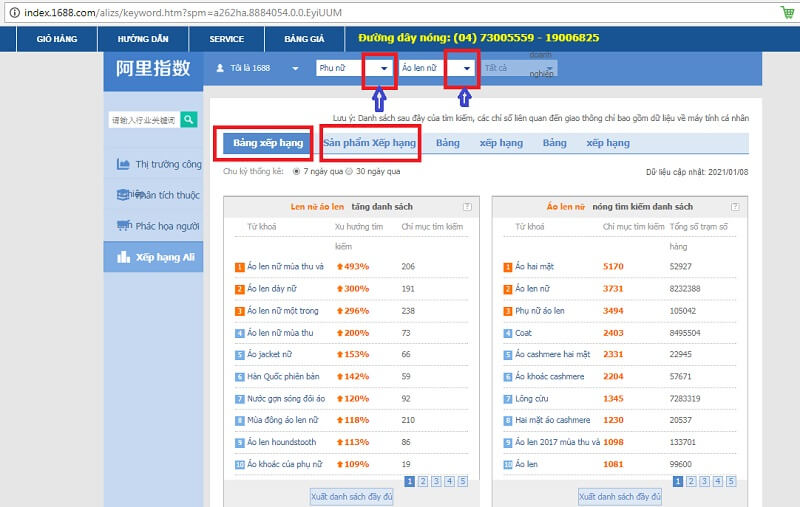 Hướng dẫn cách tìm sản phẩm "Hot Trend" trên index.1688 - Chia Sẻ Kiến Thức  Điện Máy Việt Nam